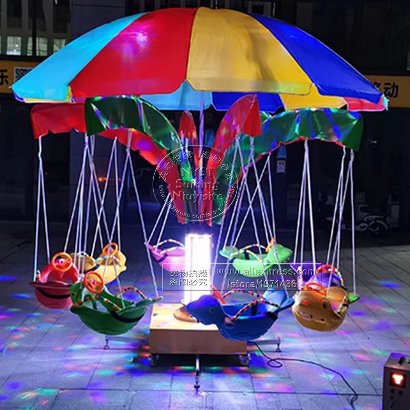 Kids Outdoor Umbrella Chair - Döner Atlıkarınca Şemsiyeli Atlıkarınca Çocuk Salıncak