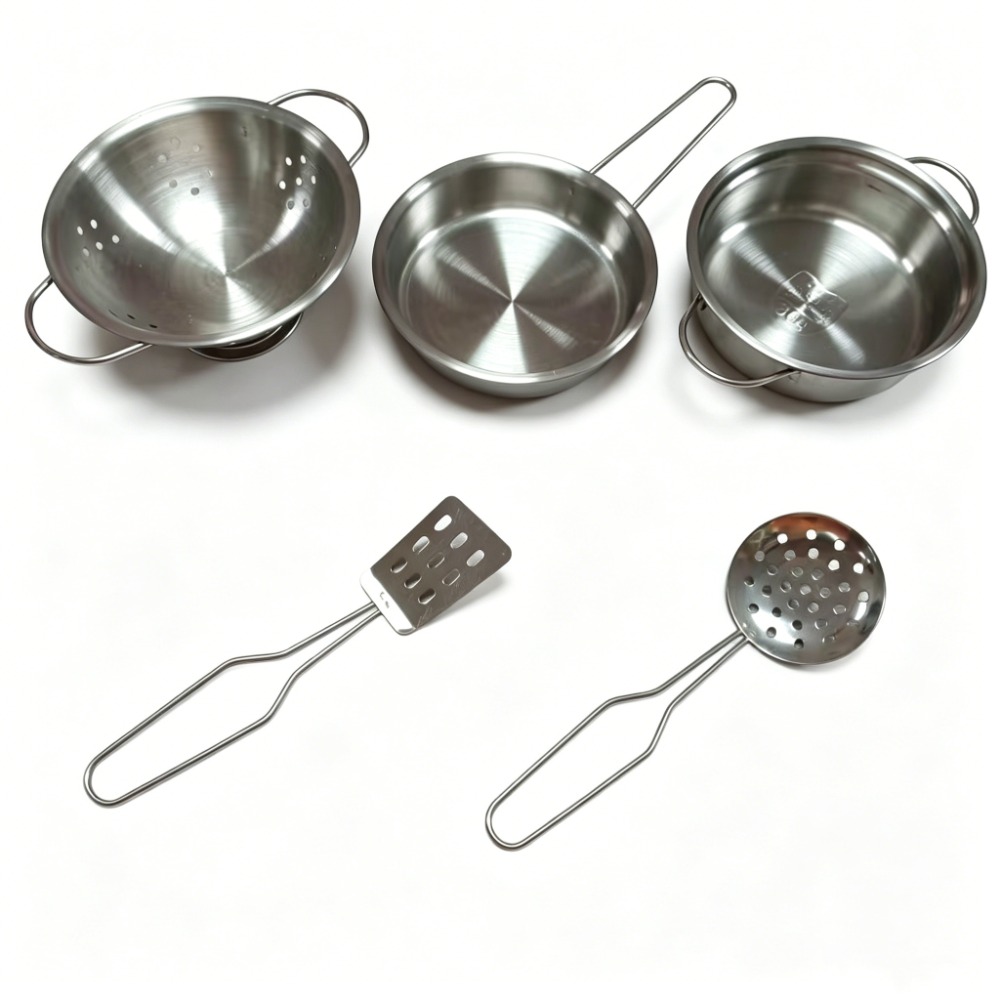 Kids Outdoor Kitchen Set - 5 Parça Çocuklar İçin Paslanmaz Çelik
