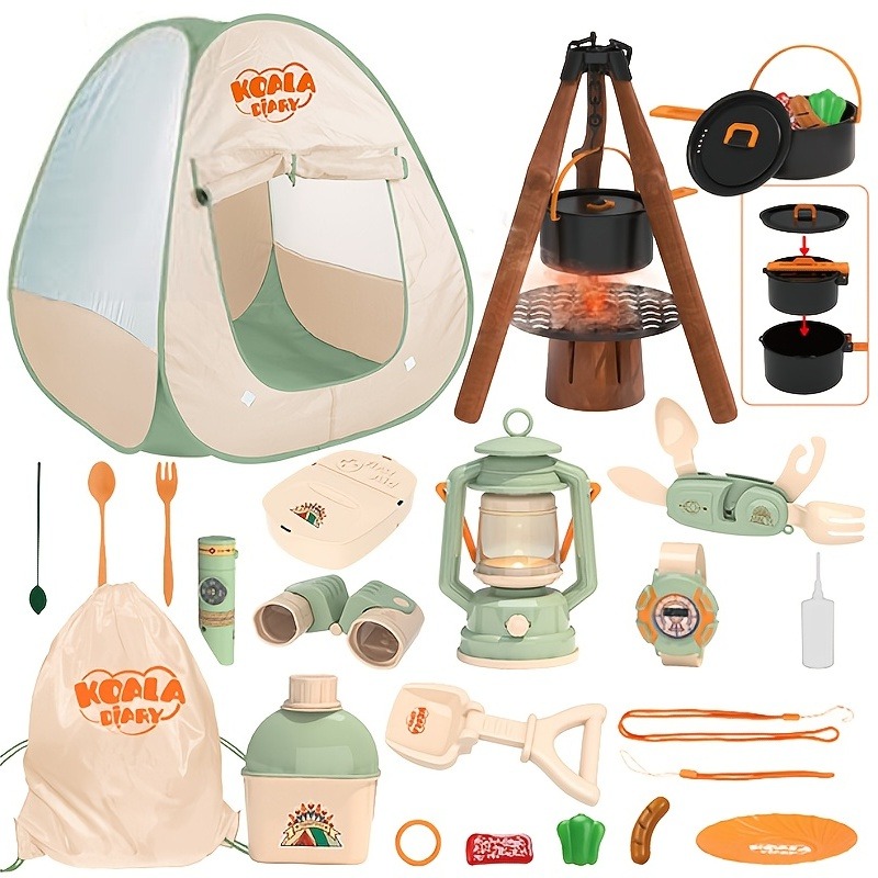 Kids Outdoor Wendy House - Çocuklar Kamp Seti Oyuncak Açık Explorer