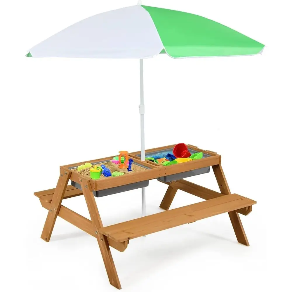 Kids Outdoor Umbrella For Table - Çocuklar için Çıkarılabilir Kutulu ve Şemsiyeli