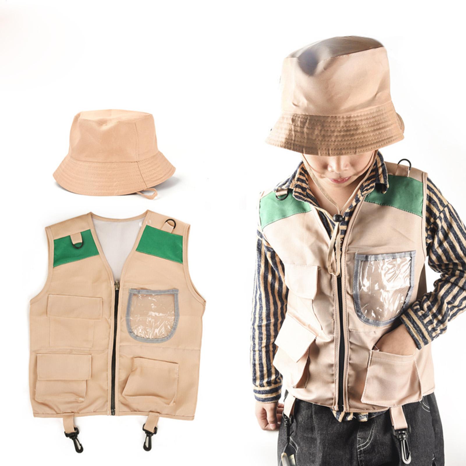 Kids Outdoor Explorer Kit - Çocuklar için keşifçı şapkası ve yelek
