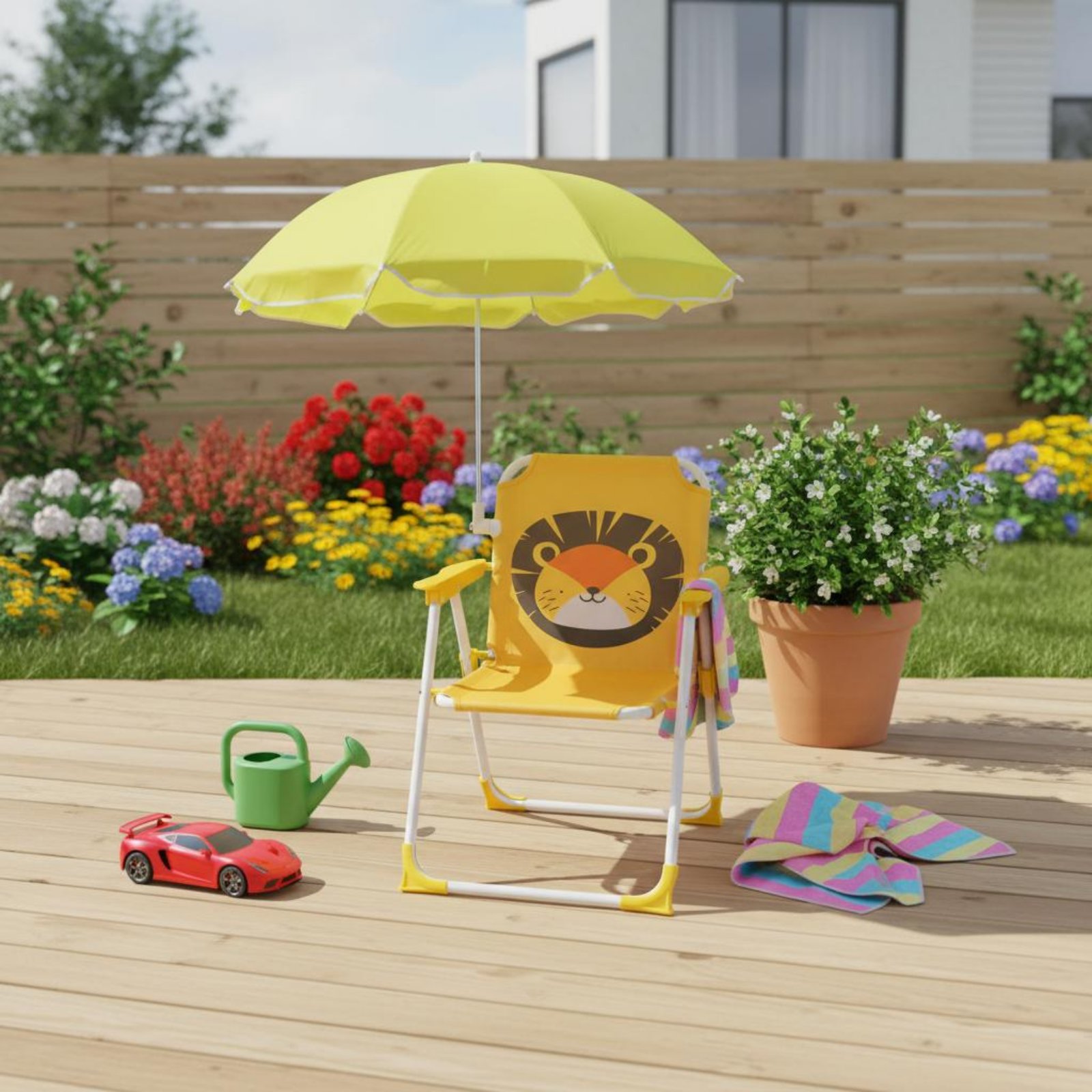 Kids Outdoor Umbrella Chair - Çocuklar için Şemsiyeli Katlanabilir Plaj Sandalyesi,