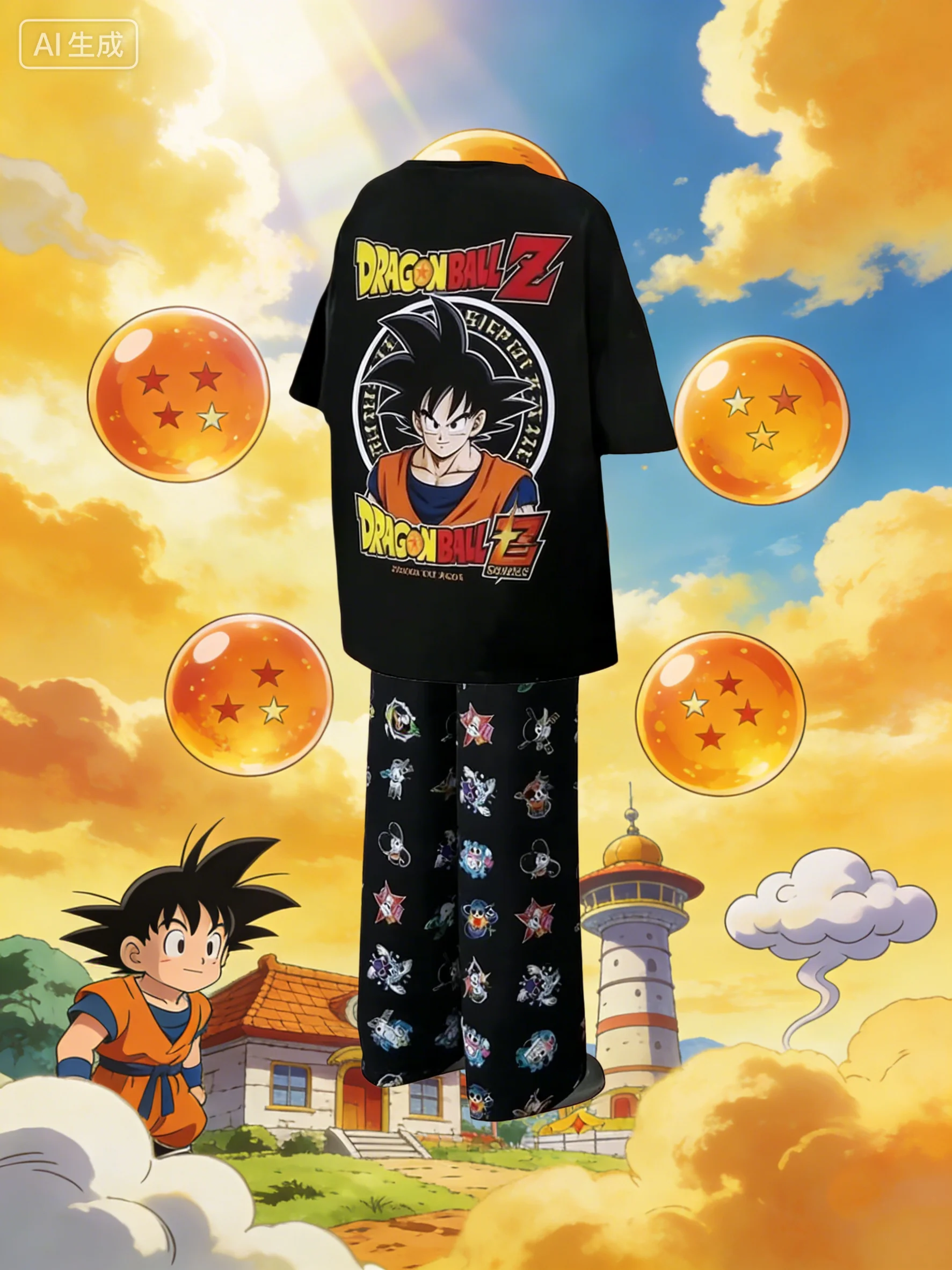 Tee Ball Set - Dragon Ball Z Goku Grafikli Pijama