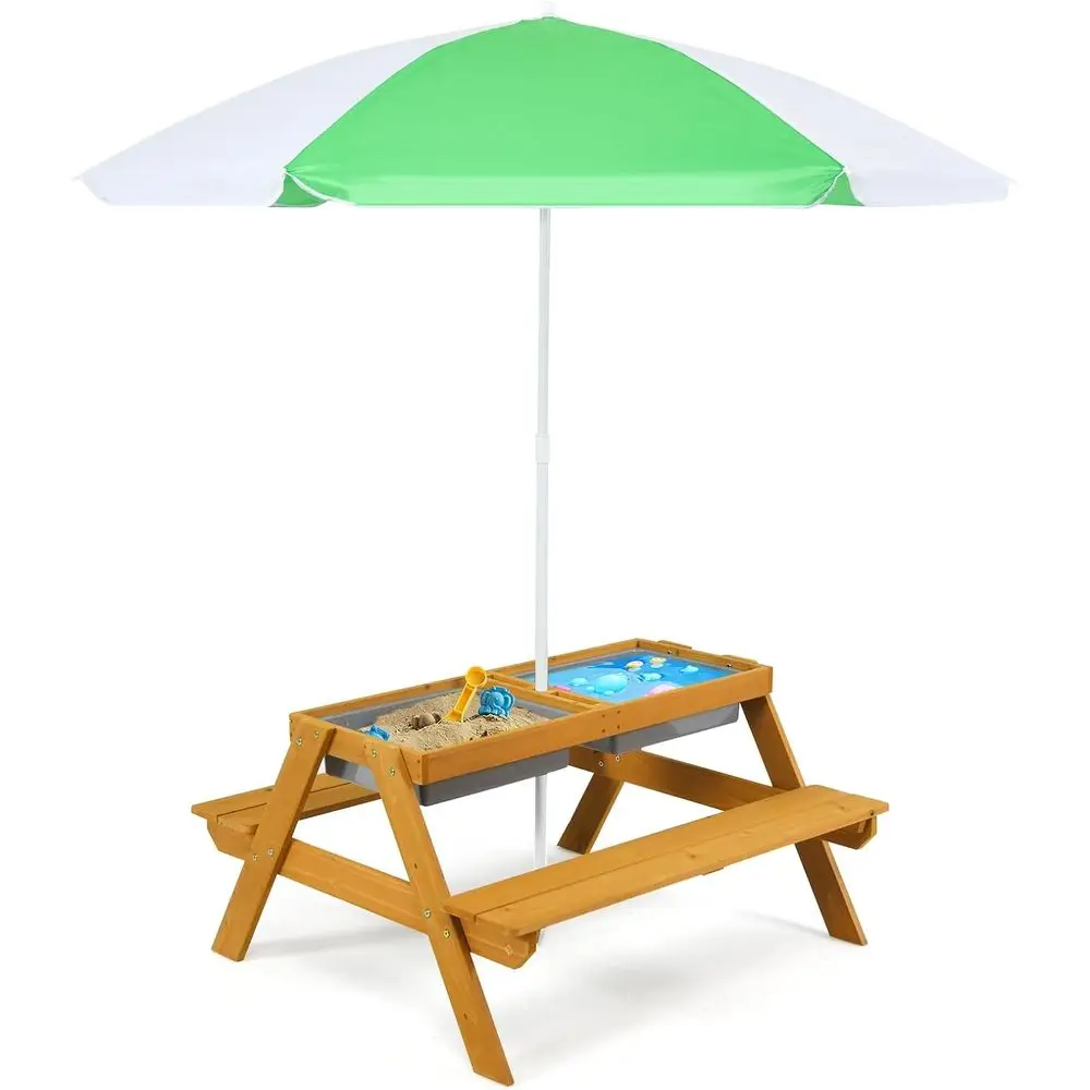 Kids Outdoor Umbrella For Table - 3'ü 1 Arada Yüksekliği Ayarlanabilir Şemsiyeli