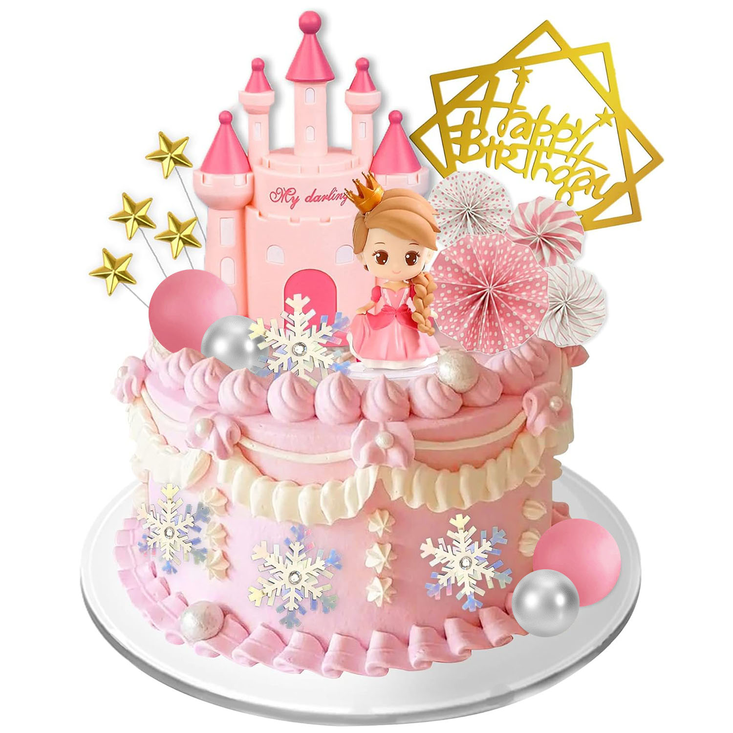 Kids Outdoor Merry Go Round - Prenses Kek Topper Kale Kek Dekorasyon