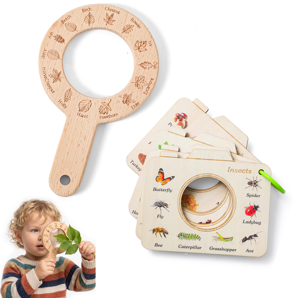 Kids Outdoor Explorer Kit - Ahşap Büyüteç ve Kamera Şeklinde Doğa