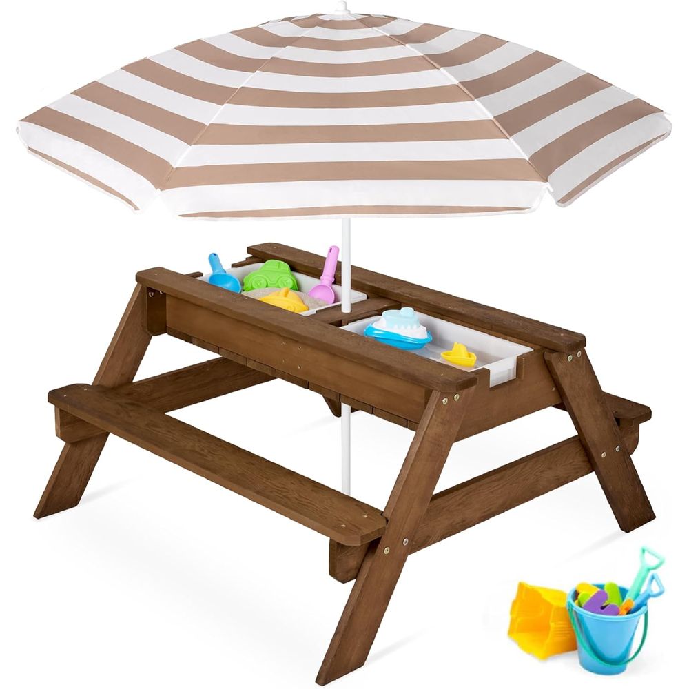 Kids Outdoor Umbrella For Table - Çocuklar için Şemsiyeli Piknik Masası, 3'ü