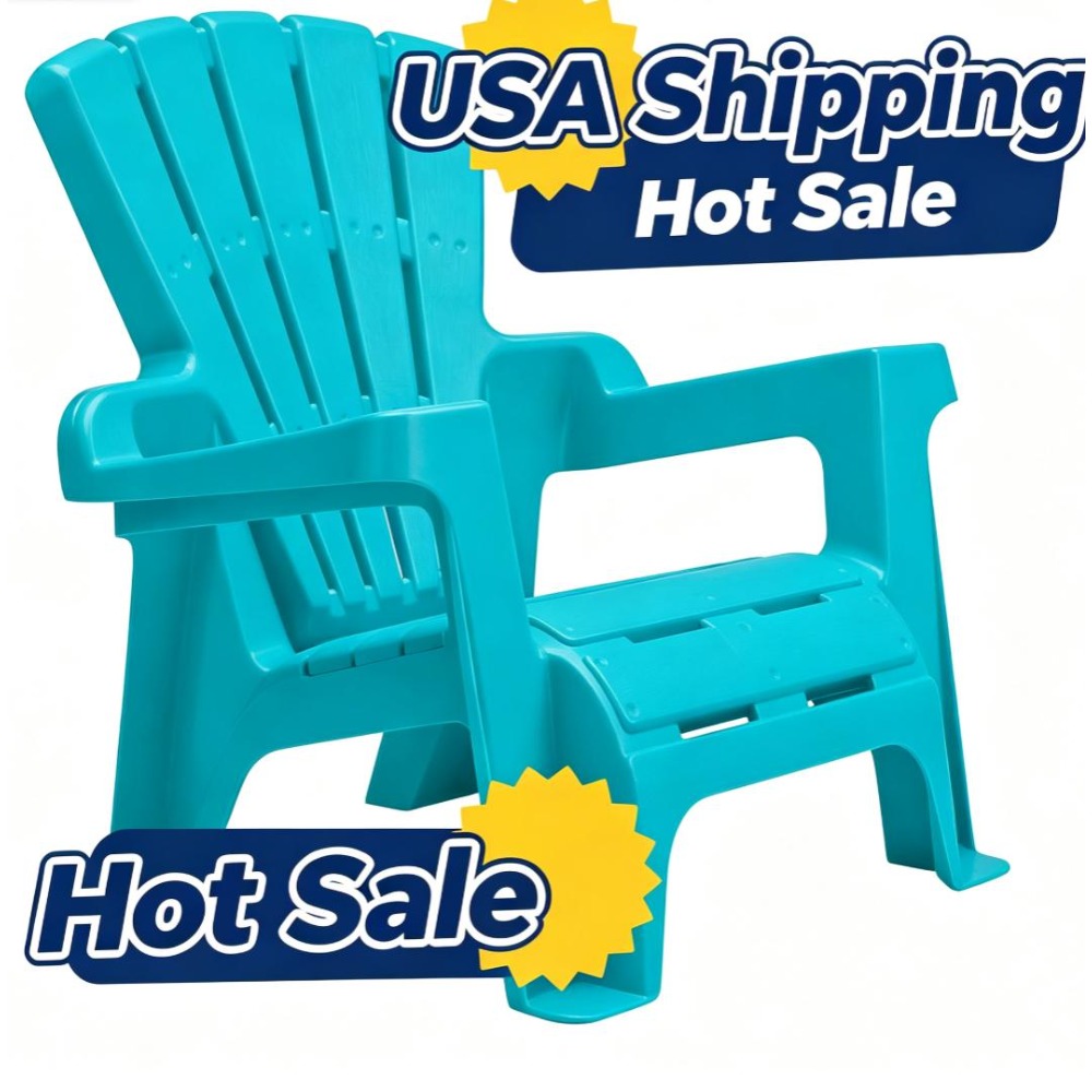 Kids Outdoor Adirondack Chair - Turkuaz Çocuk Adirondack Sandalyesi, İstiflenebilir Plastik