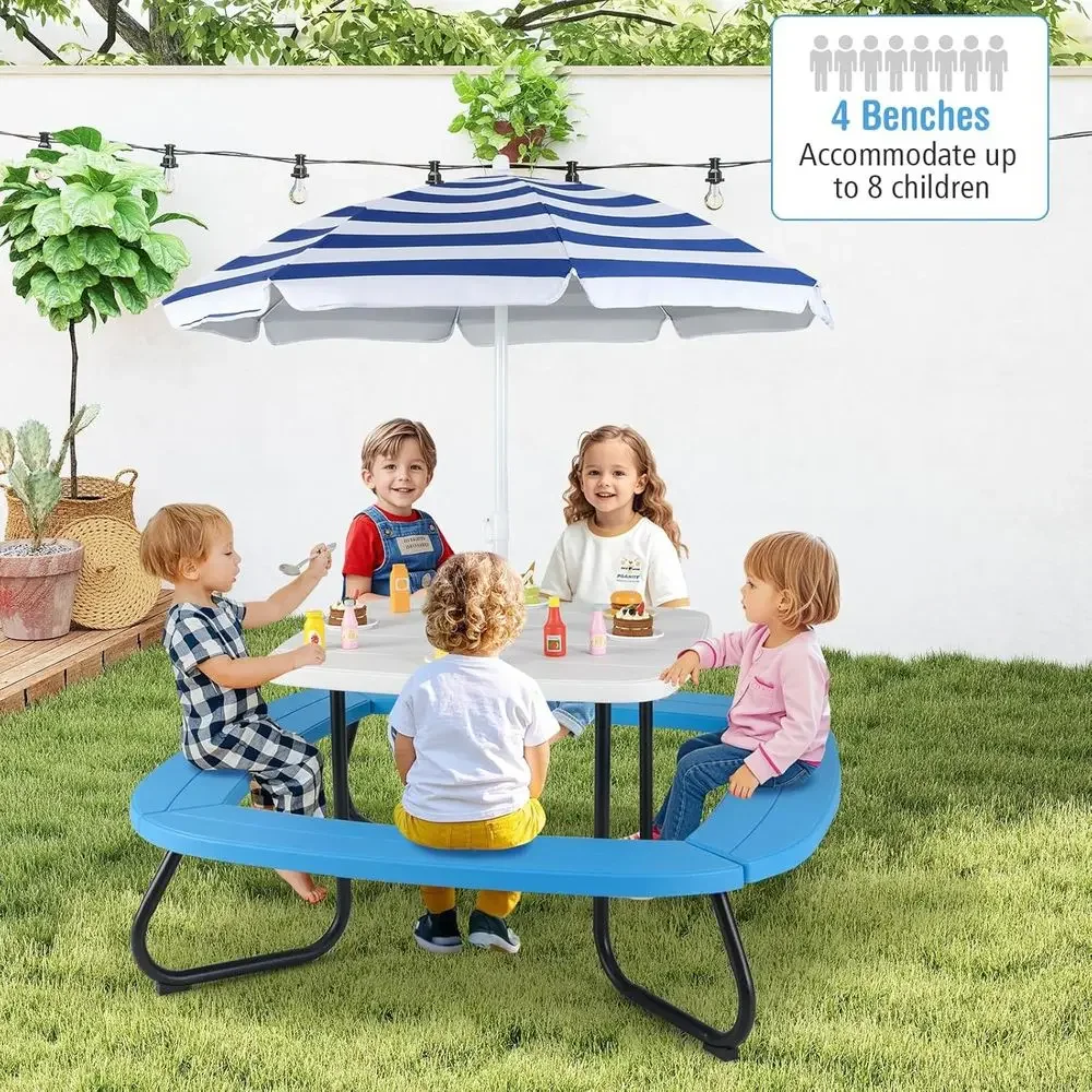 8 Kişilik Çocuk Piknik Masası, - Kids Outdoor Umbrella For Table incelemesi ve fiyatı