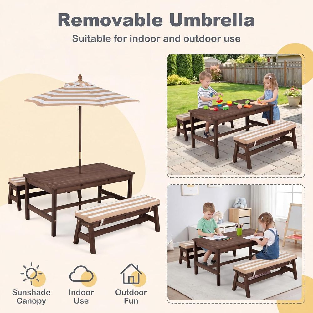 Çocuk Piknik Masası, Büyük 42“ - Kids Outdoor Umbrella For Table incelemesi ve fiyatı