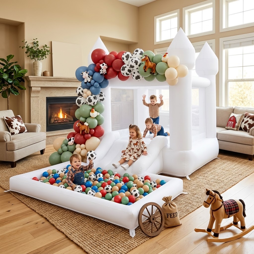 12FT Oxford Şişme Beyaz Zıplam - Kids Outdoor Wendy House incelemesi ve fiyatı
