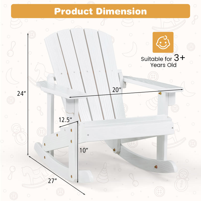 Dış Mekan Ahşap Çocuk Adironda - Kids Outdoor Adirondack Chair incelemesi ve fiyatı
